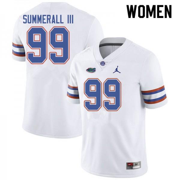 Jordan Brand Women #99 Lloyd Summerall III Florida Gators College Football Jerseys White